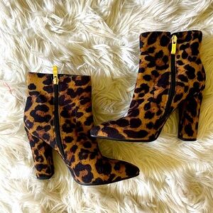 Leopard Print Ankle Boots